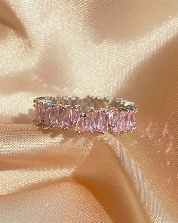 Cubic Zirconia Decor Cuff Ring For Women For Party Banquet Wedding