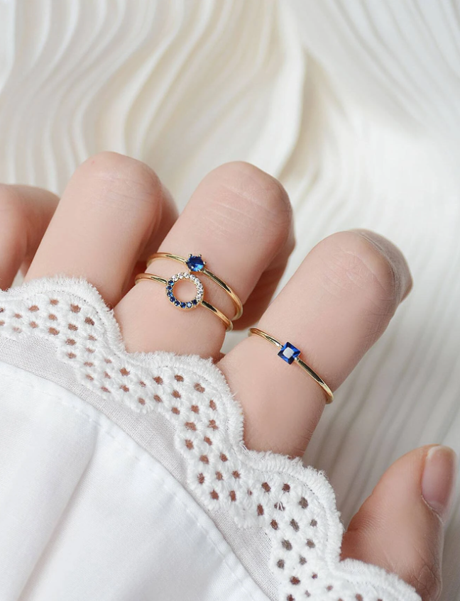 3pcs Rhinestone Decor Ring