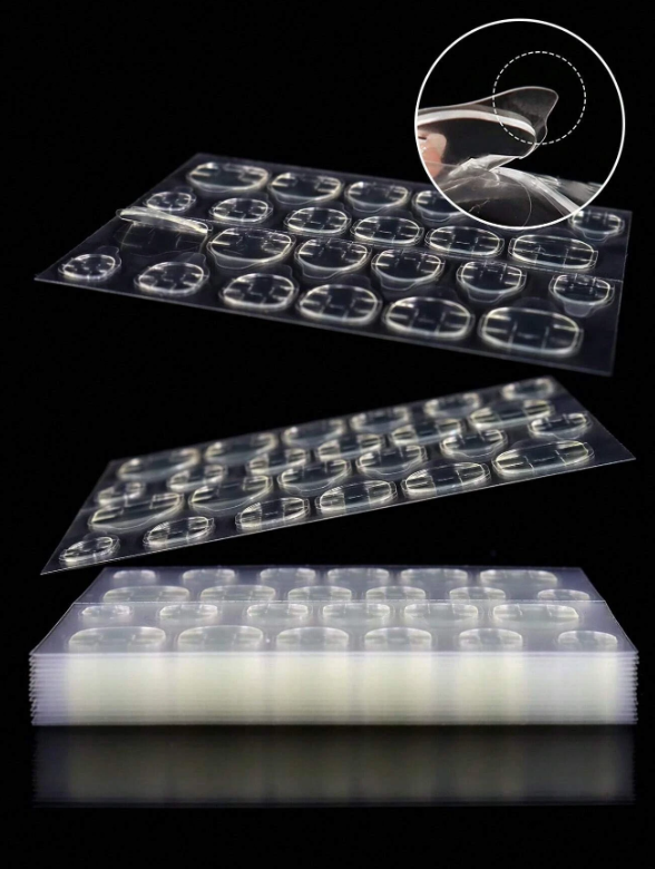 12sheets Adhesive Waterproof Breathable Double-sided Nail Glue Tab