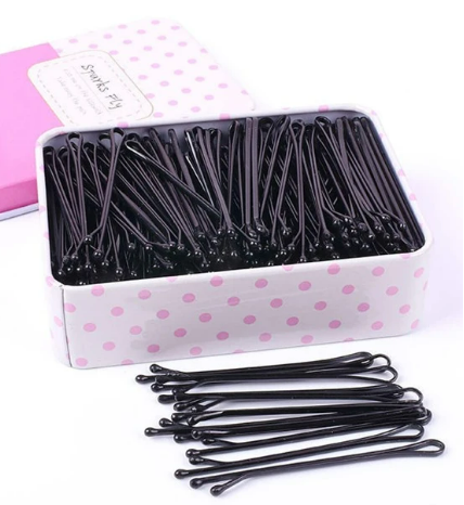 100pcs Bobby Pins, Black Hair Pins With Cute Box, Metal Bobby Pins For Thick Hair