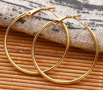 1pc Minimalist Hoop Earrings, Stainless Steel Jewelry