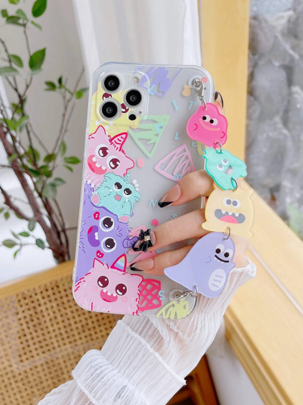 Cartoon Monster Hand Strap Phone Case