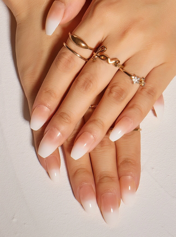 24pcs Short Coffin Fake Nail & 1pc Nail File & 1sheet Tape