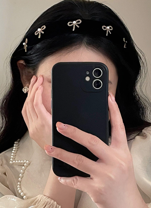 1pc Women Bow & Rhinestone Decor Casual Headband
