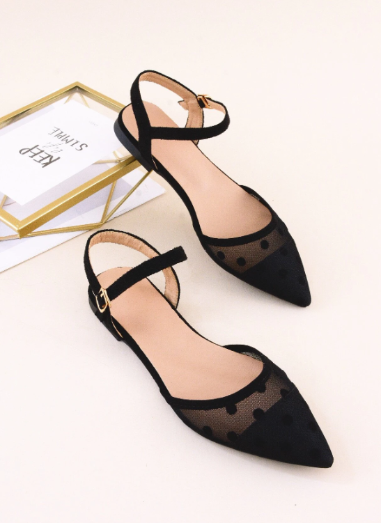 Buckle Detail Ankle Strap Flats