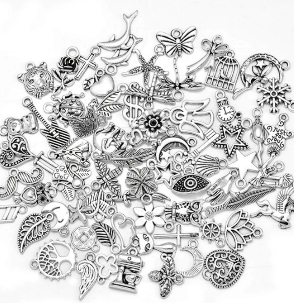 20pcs/set Random Creative Zinc Alloy Leaf & Butterfly DIY Pendant For Women For DIY Jewelry Making