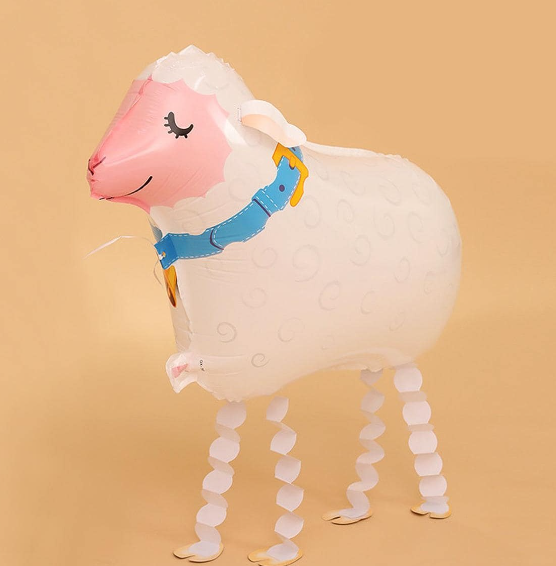 2pcs Cute Sheep Shaped Playable Balloon, White PE Decorative Balloon For Party