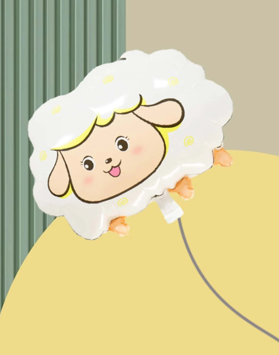 1pc PET Balloon, Cute Cartoon Sheep Design Decorative Balloon For Party