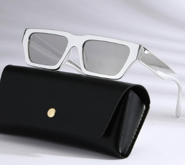 1pair Men Square Frame Fashionable Sunglasses With Glasses Cord For Summe