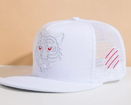 1pc Men Tiger Embroidered Fashion Hip Hop Cap For Outdoor