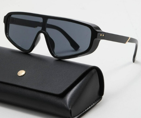 1pair Men Rivet Decor Geometric Frame Fashion Glasses For Daily Life