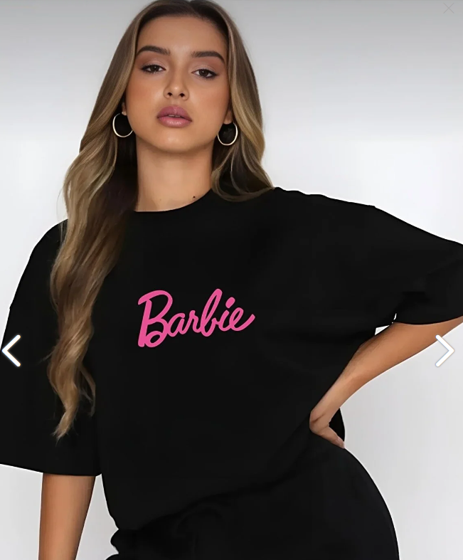 ALIKA Women's Black Barbie Print Shorts Set barbie-0