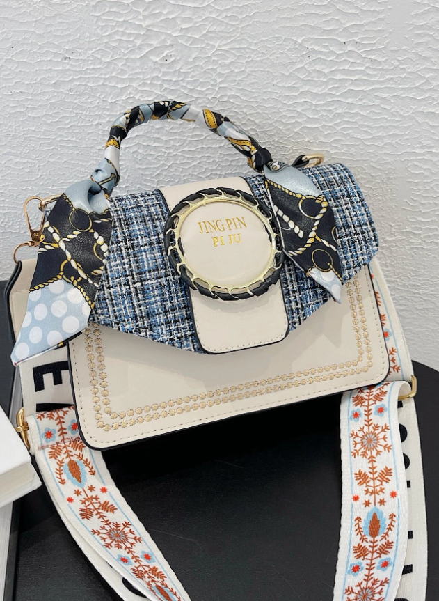 Mini Twilly Scarf Decor Embroidery Detail Flap Square Bag
