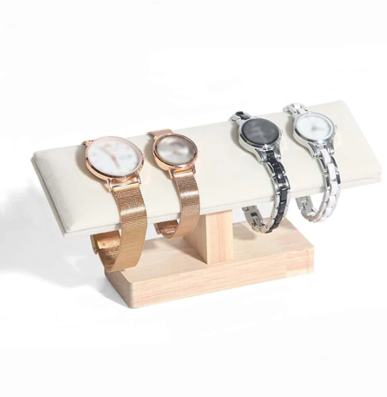 1pc Solid Watch Storage Rack, Wooden Base Watch Display Rack For Home