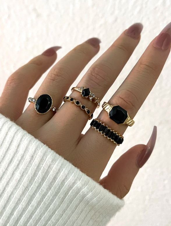 5pcs Geometric Decor Ring