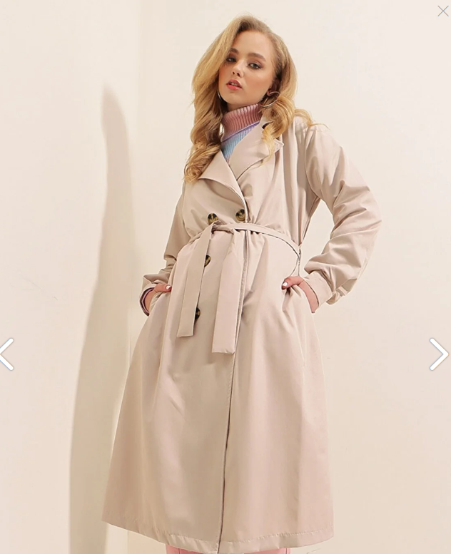 Bigdart 5853 Double Breasted Collar Trench Coat - Beige 5853BGD19