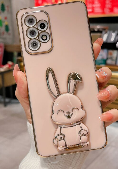 Cartoon Rabbit Decor Phone Case With Holder