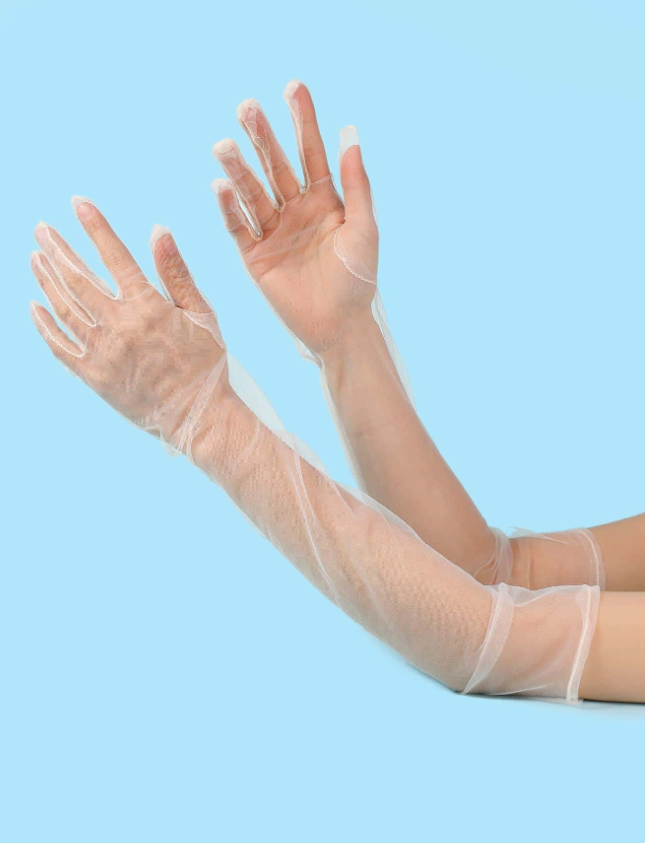 1pair Women Solid Fashionable Full Finger Gloves For Party