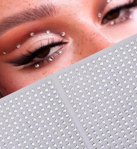 2sheets Rhinestone Facial Tattoo Sticker For Party