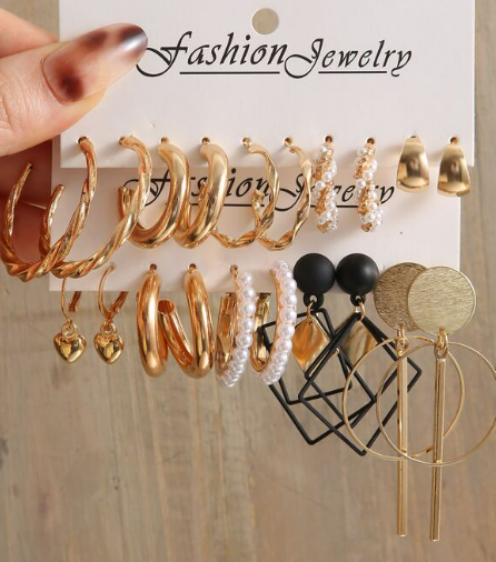 20pcs Faux Pearl & Heart Decor Earrings