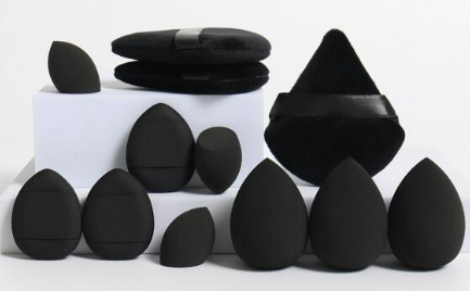 12pcs Solid Color Powder Puff And Beauty Blender Sponge Set