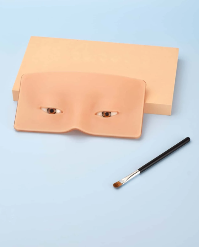 1pc Silicone Eyebrow Tattoo Practice Skin & 1pc Brush