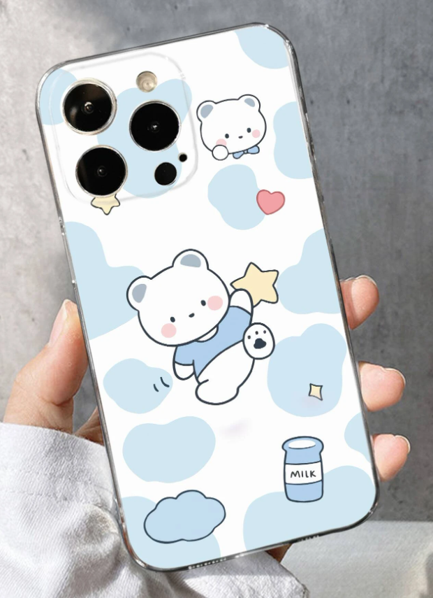 Cartoon Bear Clear Phone Case
