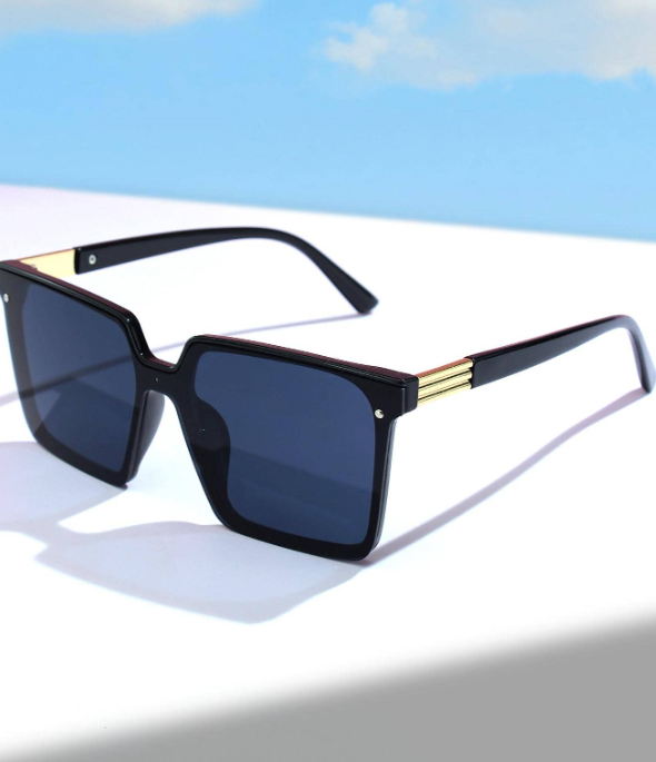 1pair Women Square Frame Boho Fashion Glasses For Outdoor Travel