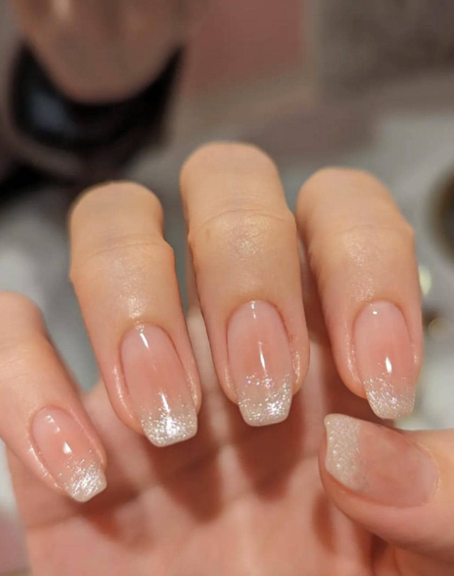 24pcs/set Long Coffin Shaped Gradient Cat Eye Effect False Nail & 1sheet Tape & 1pc Nail File