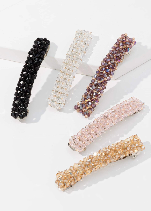 5pcs Crystal Decor Hair Clip
