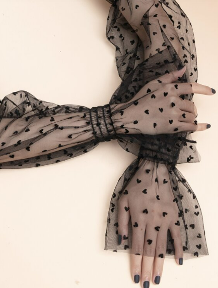 1pc Heart Pattern Flounce Cuff Arm Sleeves Evening Party Accessories for Women