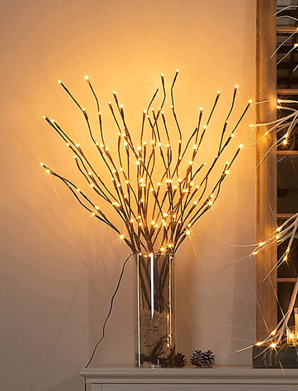 1pc 20inch 20 LED Branch Lamp Without Battery, Novelty Light With Remote Control For Outdoor & Indoor Decoration