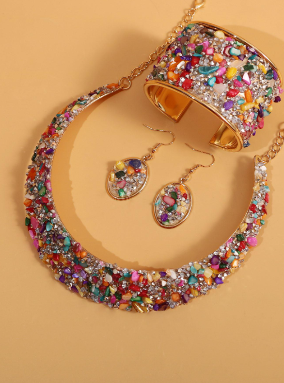 4pcs/set Sequin Decor Jewelry Set