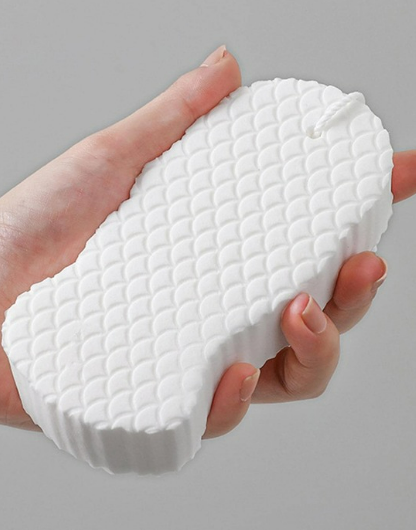 1pc Fish Scale Pattern Exfoliating Bath Sponge, Modern PVC Ultra Soft Bath Body Shower Sponge For Bathroom