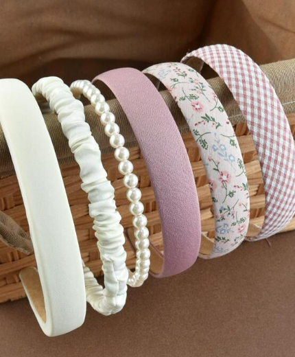 6pcs Women's Fashionable Simple Style Fabric & Artificial Pearl Hair Hoop