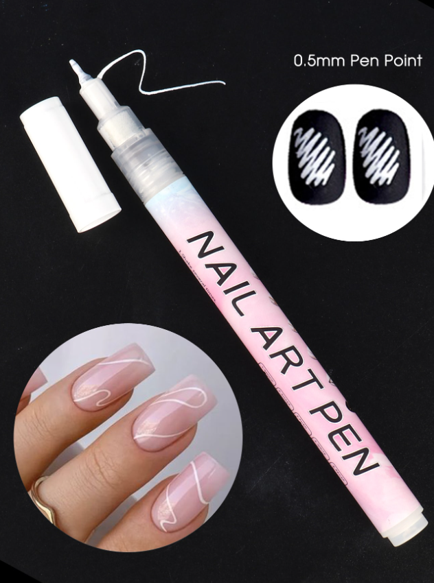 1pc White Nail Art Drawing Pen Graffiti Waterproof Painting Liner Marker Pen Nail Manicure Decoration Tools
