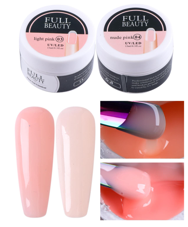 2 قطع لون بشرة وردي يمتد اظافر جل هلام صعب جل يمتد جل بناء سريع إطالة مزخرفة فن الأظافر أدوات