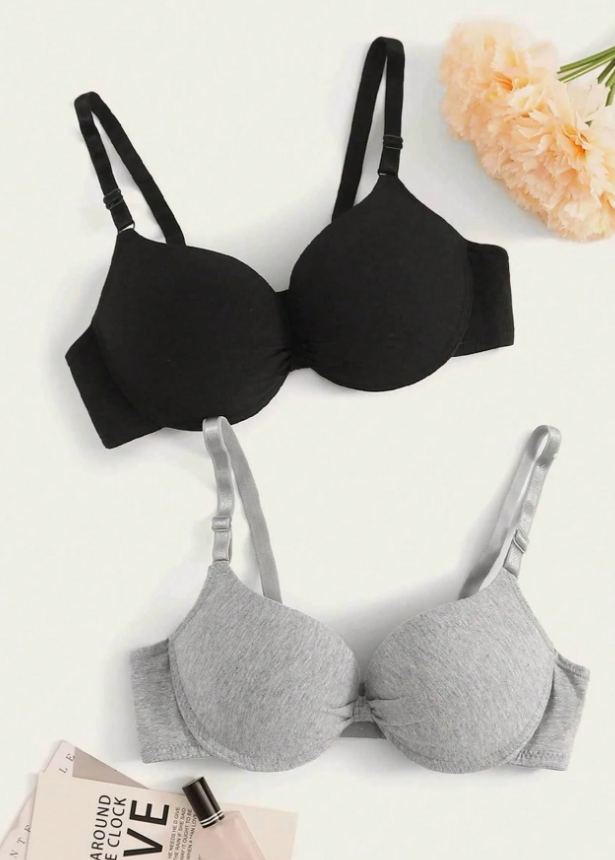 2pack Adjustable Strap Underwire Bra Set