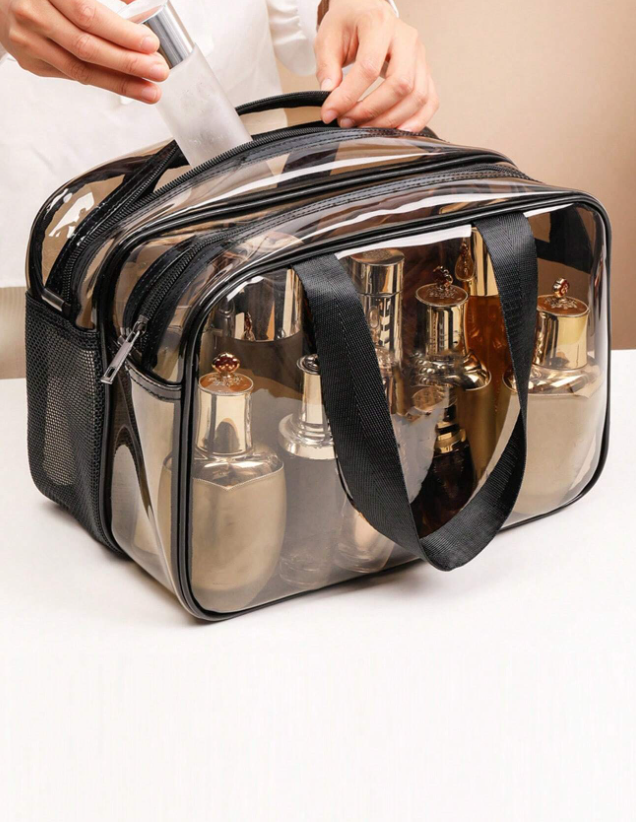1pc Clear Multi-layer PVC Makeup Bag