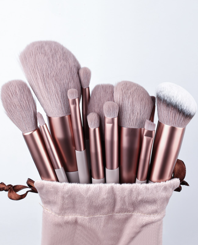 13pcs Portable Makeup Brush Set For Blush, Eyeshadow And Other Tools