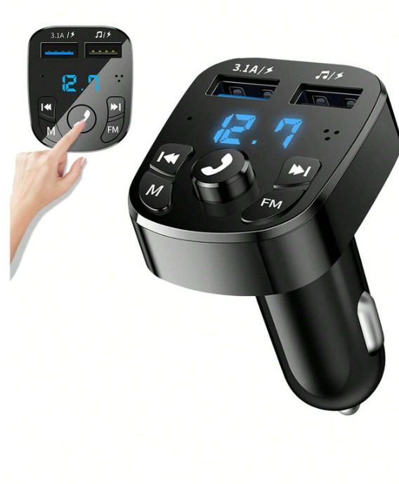 Car Hands-Free Wireless FM Transmitter Adapter 2 USB PD AUX Charger