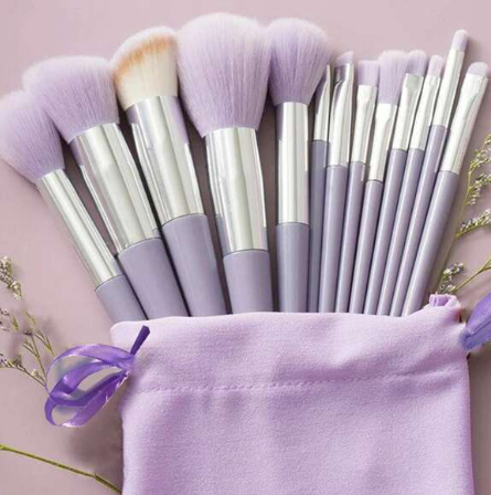 13pcs Two Tone Portable Makeup Brush Set Eye Shadow Powder Blusher