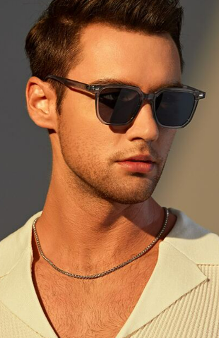 1pair Men Geometric Frame Fashion Glasses Black shades