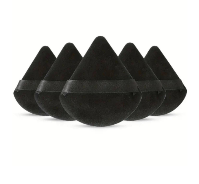 5pcs Solid Color Makeup Puff Set, Modern PEVA Powder Puff Set For Home