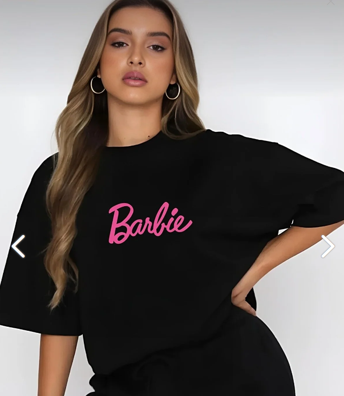 ALIKA Women's Black Barbie Print Shorts Set barbie-0