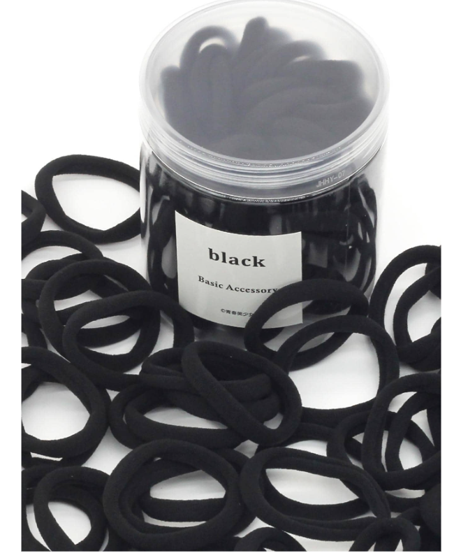 50pcs Women Solid Black Hair Tie For Back To School