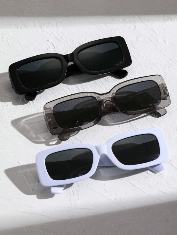 3pairs Square Frame Sunglasses
