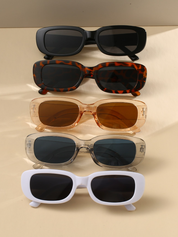 5pcs/pack Oval Shaped Fashion Beach Sun Protection Sunglasses