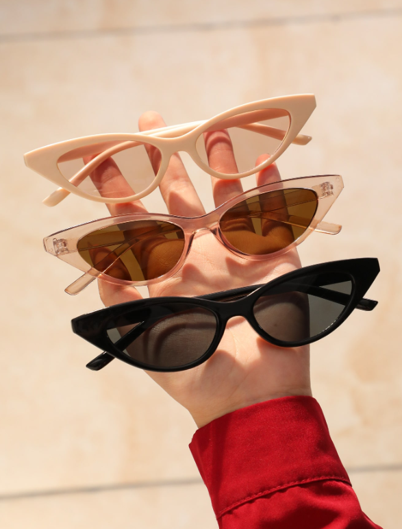 3pcs/set Ladies' Plastic Cat Eye Frame Fashionable & Popular Decorative Glasses