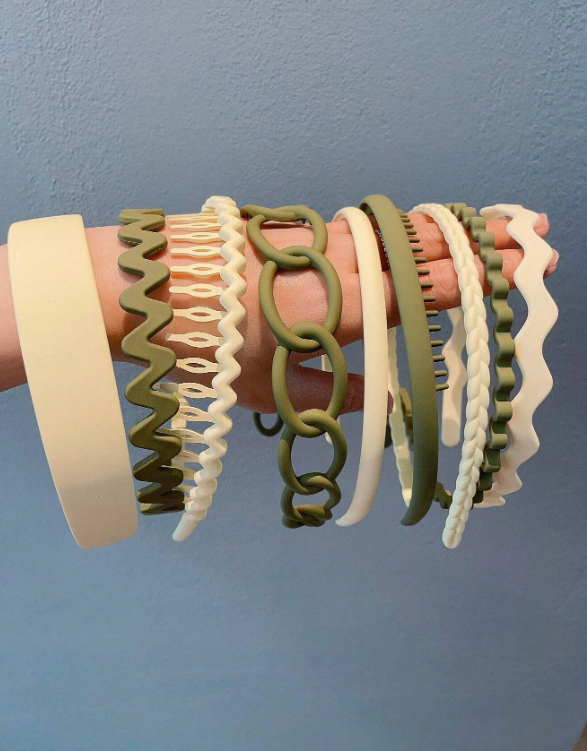 9pcs Women Chain & Wave Design Fashionable Headband For Hair Decoration